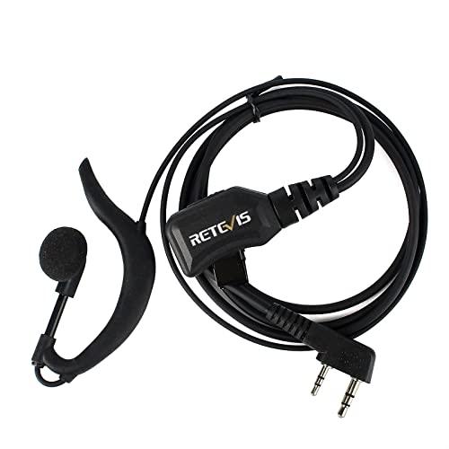 Retevis R111 Walkie Talkie Cuffia 2 Pin G-Tipo Auricolare Volume Regolabile Compatibile con Ricetrasmittenti RT24 RT27 RT5R Baofeng UV-5R BF-888S ESYNiC (1 Pezzo)