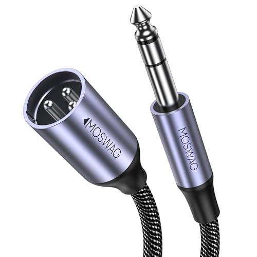 MOSWAG Cavo Jack a XLR, 6.35mm TRS Bilanciato Maschio a XLR Maschio per Audio, Microfono, Mixer, Amplificatore, Altoparlante, Interfaccia Audio, Cuffie (1M)