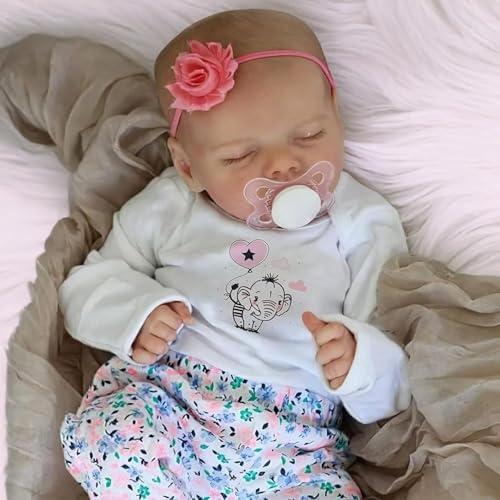 JIZHI Rinato Bambino Bambole Femmine 17 pollici Reborn Bambolas Realistico Neonato Bambola Real Soft Touch Vinile Integrale Lavabile con kit di alimentazione Confezione Regalo
