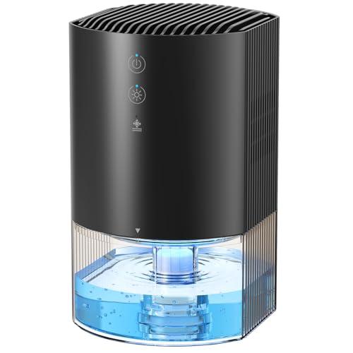 AROEVE Deumidificatоre Casa 990ml, Deumidificatоre Portatile e Silenzioso per Camera da Letto con Luce a 7 Colori, Spegnimento Automatico, Protezione dallo Sbrinamento, Deumidificatоre per Uso 24H