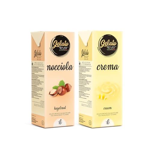 Gelato 4ever - Preparato per Gelato Pronto da Mantecare, Double Pack, Facile da Preparare, Compatibile con Tutte le Macchine per Gelati Come Ninja Creami, Magimix, HKoenig, 1L per Brick, Made in Italy