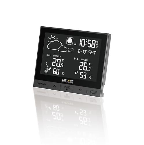 Explore Scientific Stazione Meteo Digitale con Display LCD Animato, Temperatura e Umidità Crystal Vision Mini Deluxe WSH5000
