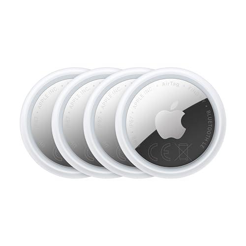 Apple AirTag in confezione da 4 ​​​​​​(seconda generazione): utile per localizzare portachiavi, portafogli e molto altro; funziona emettendo un suono; si configura con un semplice tap da iPhone o iPad