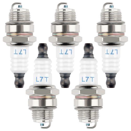 VooGenzek 5 Pezzi L7T Candela Sostituzione, L7T Candela per Tosaerba, BM6A / L7T Candele di Accensione Sostituire, Candela da 2 Tempi, per Motosega Decespugliatore da Giardino Tosaerba