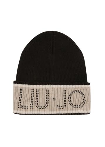 Liu Jo Berretto Beanie Logo Strass Nero C26LJ45 2F5011 M0300 22222 Taglia: Taglia Unica