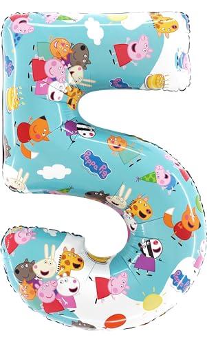 Toyland® Palloncino in alluminio da 66 cm con Peppa Pig, George & Friends - Palloncini per feste per bambini, numero 1-6 disponibile