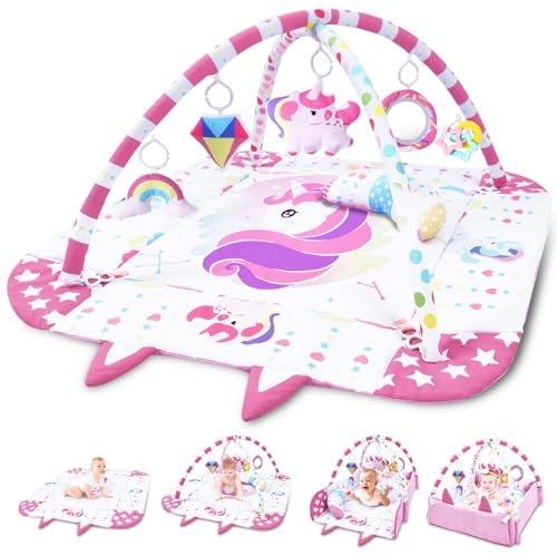 TFDER 8 in 1 Palestrina Neonato Multifunzione, tappeto gioco e vasca palline con lati, Giocattoli Staccabili,Stimola Sviluppo del Neonato con Tante Attività, Antiscivolo più Spesso, 0+ Mesi