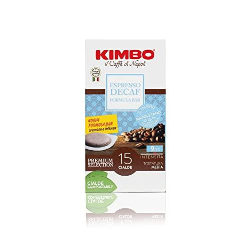 Kimbo Cialde Caffè Compostabili ESE - 120 Cialde - Espresso Decaf - 8 Confezioni da 15 Cialde