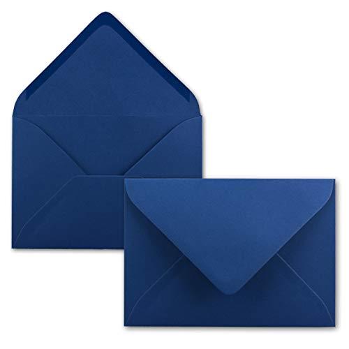 50x Buste B6-17,5 x 12,5 cm - blu notte - colla umida con lembo a punta - 120 g/m² - per matrimoni, biglietti d'auguri, inviti