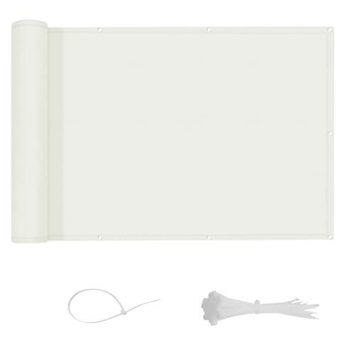 LOVE STORY Frangivisto Balcono 90x300cm,Impermeabile Telo per Privacy del Balcone,(PES) Schermi Divisori e Protettivi per Balconi,Protezione UV per Ringhiere di Appartamenti,Giardino Esterno,Beige