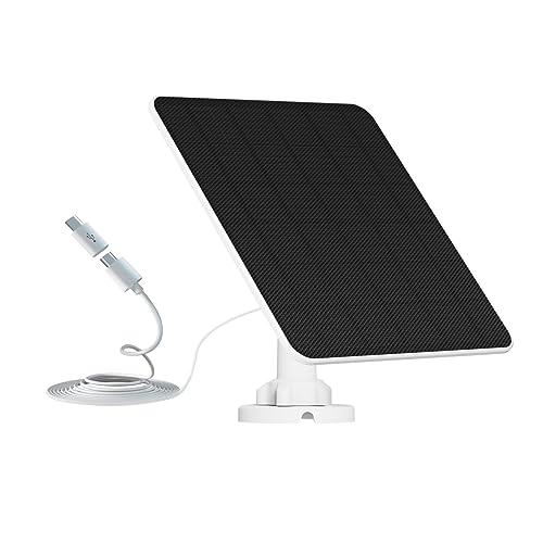 Pannello solare per telecamera di sicurezza, pannello solare USB da 6W compatibile con la telecamera di sorveglianza alimentata a batteria ricaricabile DC 5V, pannello solare con cavo da 9,8 piedi
