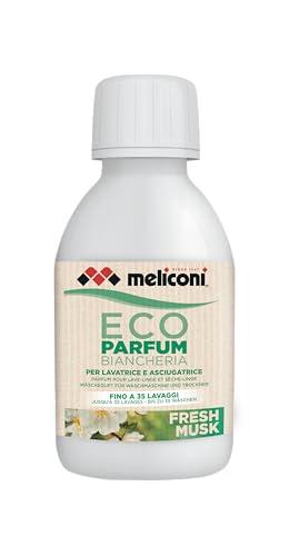 Meliconi Eco Parfum Fresh Musk, Profumatore per Bucato Intenso e Duraturo, Tensioattivi Biodegradabili, Dermatologicamente Testato, Senza Coloranti, Muschio bianco e fiori di cotone