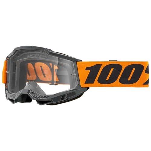 100% Maschera Strata 2 Neon Orange - Lente Trasparente