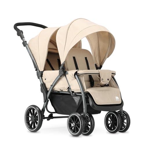 Deryan Elena Duo Tandem per Bambini - Doppio duetto con cintura a 5 punti e regolabile a 4 anni (nougat)