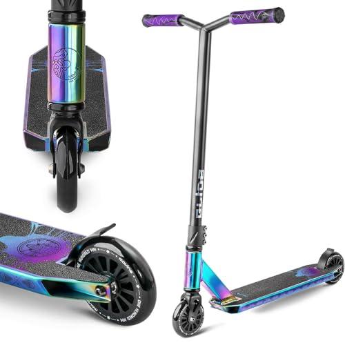 Movino Glide Stunt Monopattino per adulti e bambini | IHC | con ABEC 9 | Kickscooter con ruota da 100 mm | Tavola in alluminio 6061 | Peso 3,3 kg | Capacità di carico: 100 kg (neocromo)..