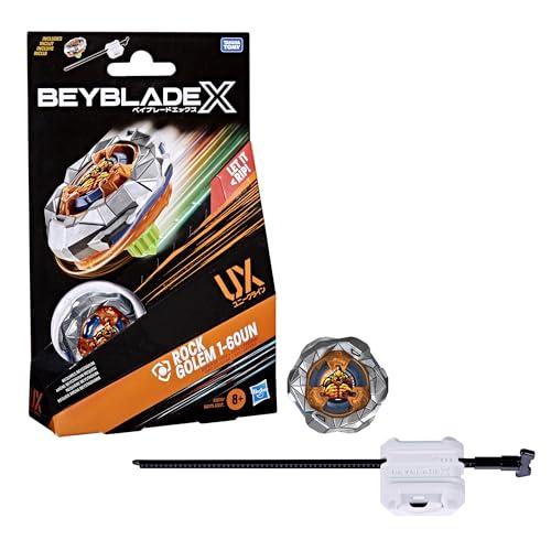 Hasbro Beyblade X, Set Starter Pack Rock Golem 1-60UN UX con Trottola e Lanciatore