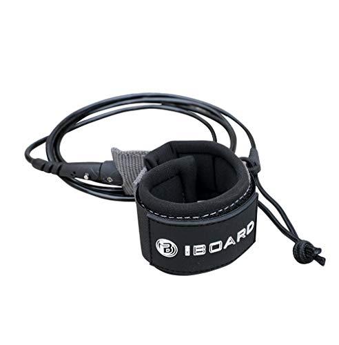 Guinzaglio per tavola da surf, corda diritta a torre singola per longboard, paddleboard, tavole da surf di ricambio da 5,5 mm, 1,8/2,2/2,4/2,7/2,2,7/2,2,7 m, nero e blu