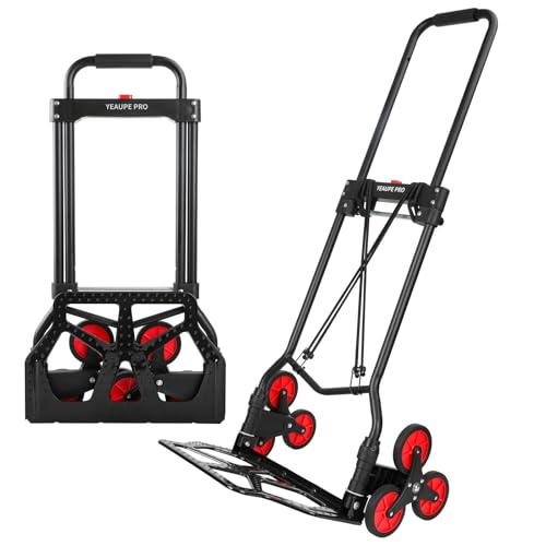 YEAUPE PRO Carrello portapacchi per scale,Carrello pieghevole,Carrello con Ruote Portatutto,Capacità di carico 80-100 kg, Altezza regolabile 110 cmincl- 2 corde elastiche