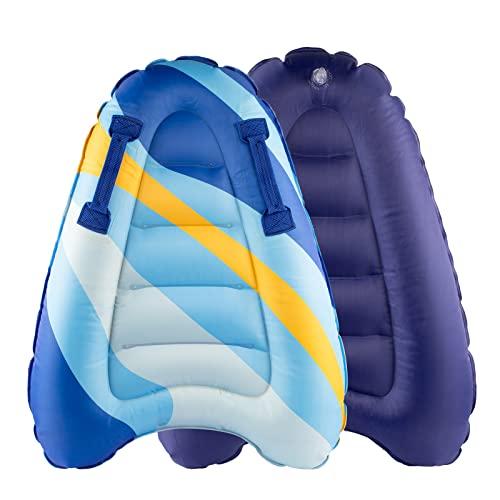 Tavola da nuoto gonfiabile per bambini con manici, pieghevole, 75 x 65 x 15 cm, tavola da surf per bambini per il surf in spiaggia, piscina, nuoto, estate, sport acquatici