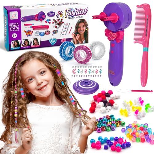 Set Treccine Magiche, Macchina Trecce Capelli Automatico, Macchinetta Treccine Bambina, Kit di Styling Fai-da-te con 3 Stili di Intrecciatura, Decorazioni Creative per Capelli
