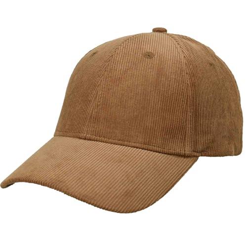 Melegari Berretto Baseball di Velluto a Costa fine, Peter | Puro Cotone | Taglia Unica Regolabile | Autunno Inverno | Uomo/Donna (IT, Numero, 55, 60, Cammello)