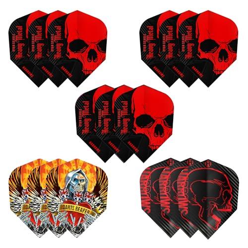 Harrows Dimplex - Set di 10 Alette per Freccette (30 Alette totali), 100 Micron, Extra Resistenti, realizzate nel Regno Unito, Accessori Professionali per Freccette (Heavy Metal)
