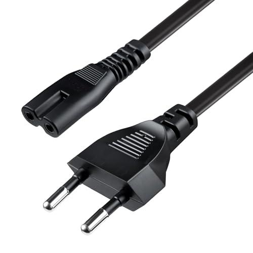 Tolesum 1.5M IEC 320 C7 Power Cable con 2 Pin Euro Cavo di alimentazione per/TV PS5/ PS4/ PS3/ Xbox Series X/S - Nero