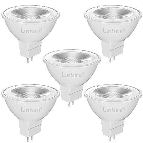 Linkind Faretti led 12v Lampadine LED GU5.3 MR16, 5W(Equivalenti a 50 W), Luce Bianca Calda 2700K, 520 Lumen, Faretti LED 12V con Angolo del Fascio di 36 Gradi, AC/DC 12V, Non Dimmerabile, Pacco da 5