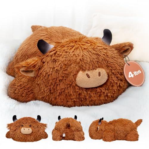 Mewaii Peluche Ponderato Alta Montagna Mucca 58 CM 4.0 Lbs – Cuscino Giocattolo Kawaii Morbido e Confortevole, Compleanno e Occasioni Speciali