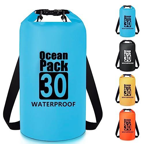 Invool Borse Impermeabili, 5L/10L/20L/30L Dry Bag Sacco Impermeabile con Tracolla Regolabile, Sacche Stagne Impermeabili per Sport Acquatici, Campeggio, Rafting, Kayak, Pesca, Escursionismo