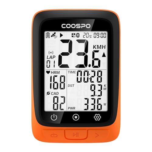 COOSPO BC107 Ciclocomputer GPS Senza Fili, Bluetooth ANT+ IP67 Impermeabile, Computer Bici Wireless con Display da 2,4 pollici Retroilluminazione Automatica del Tempo di Acquisizione del Segnale