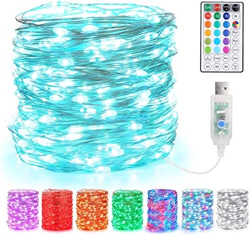 BrizLabs 2 Pezzi Luci LED Batteria Catena Luminosa 6M 60 LED Filo Rame Ghirlanda Luminosa Lucine LED Decorative Interno per Camere da Letto Giardino Casa Feste Natale Matrimonio