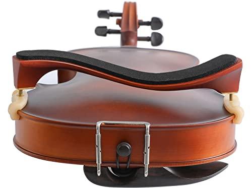 Fansjoy Spalliera per Violino 3/4 & 4/4, Regolabile Legno Mentoniere e Poggiaspalla per Violino 3/4 e 4/4 con un Violino Pratica Muto