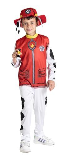 Ciao- Marshall costume travestimento bambino originale Paw Patrol (Taglia 3-4 anni) con cappello e mini-torcia