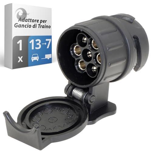 valonic Adattatore 13 a 7 Poli - per Gancio di Traino - dall'auto al rimorchio - per portabici - Nero
