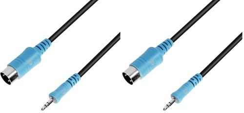 Adam Hall cables 3 STAR BW MIDI 0150 - Cavo TRS/MIDI mini jack TRS x MIDI 5 poli, 1,5 m (Confezione da 2)