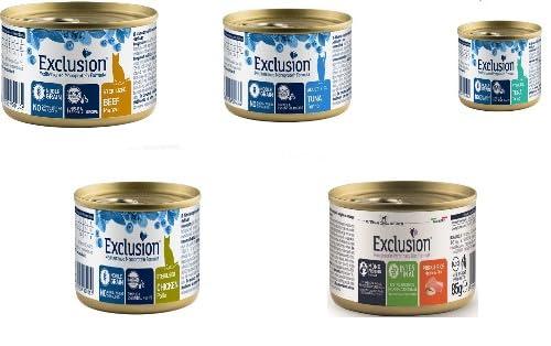 Exclusion Cibo Umido Gatto. 12 LATTINE ASSORTITE DA 85g CADAUNO