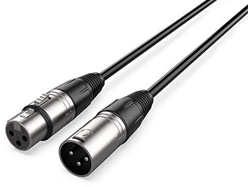 Audibax Silver Cavo XLR maschio a XLR femmina - Lunghezza 10 metri - Connettori OFC ad alta trasmissione del segnale - Rivestito in PVC - Massimo isolamento - Diametro 6 mm - Colore nero