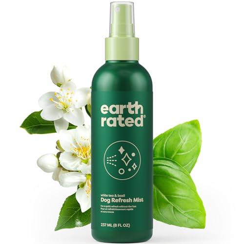 Earth Rated Deodorante spray per cani, balsamo e elimina odori per cani e cuccioli, per tutti i tipi di mantello, profumo rinfrescante di tè bianco e basilico, 8 once.