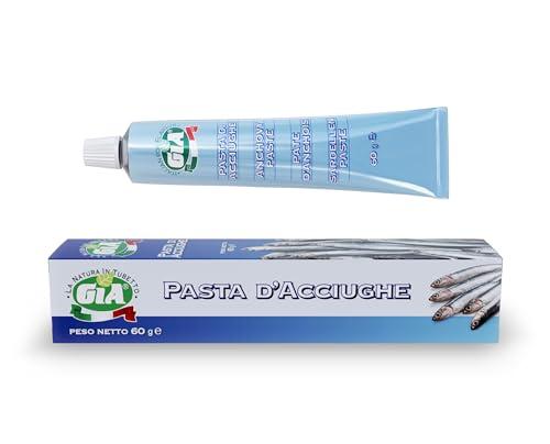 GIA Pasta di Acciughe, 6 Tubetti da 60g – Pronta all'Uso, Ideale per Insalate, Senza Glutine, Confezione Riciclabile e Anti-Spreco