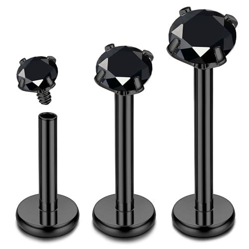 Chriscoco 16G G23 Titanio Piercing Labret Piercing Trago Piercing Labbro Piercing Orecchio Piercing Naso Medusa Cartilagine Piercing Helix - 6/8/10MM