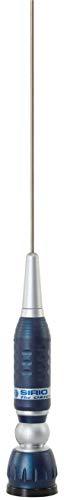 Sirio Antenne TURBO 1000 Blue Line, Antenna CB Veicolare, Frequenza 27 - 28.5MHz, Potenza Massima 1000Watt (CW) Short Time, Stilo Inox, Inclinabile 90°, Altezza 1,15mt, cavo 4mt in dotazione