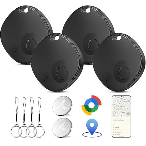 Air Tracker Android, 4 Pezzi Smart Tag, Bluetooth Localizzatore Compatibile con Google Find Hub(Solo Android), Smart Tracker Tag Chiavi per Bagagli,Valigie,Chiavi,Portafogli