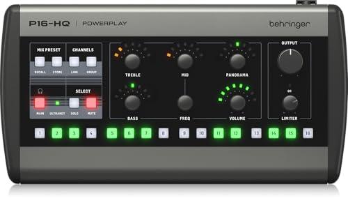 Behringer P16-HQ Mixer di Monitoraggio Personale Conversione D/A di Alta Qualità e Controllo Preciso dei Toni