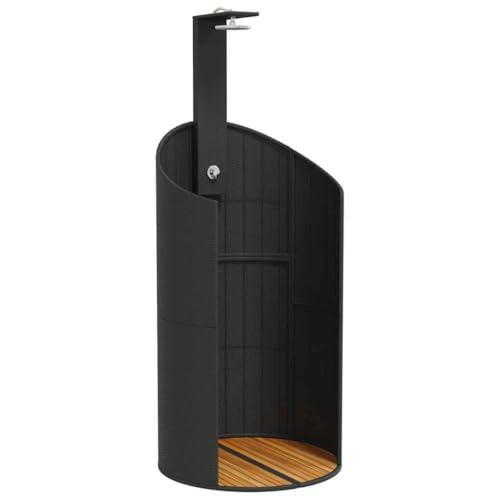 vidaXL Doccia Esterno Nera 100x100x241,5 cm Polyrattan e Legno Acacia
