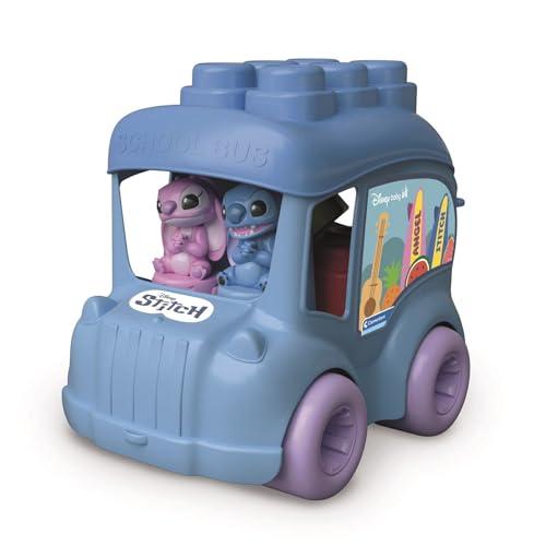 Clementoni Soft Clemmy - Stitch Bus Sensoriale, Bambini 18+ Mesi, Raccoglitore 8 Mattoncini, Gioco Prima Infanzia, Sviluppa Manualità e Percezione Tattile, Made in Italy, 17974