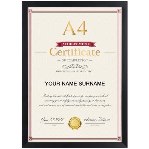 Giftgarden Cornice A4,Cornice Nera in PVC, Cornice da Parete o Tavolo, Decorazione per Casa,1 Pezzo