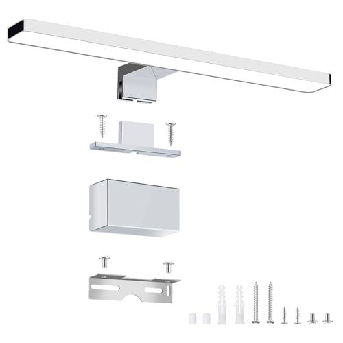 NBEASTKEY Lampada a specchio, lampada a specchio da bagno 8W 38 cm 230V bianco neutro 4000K, luce da bagno per armadietti a specchio, luce per trucco, 230 V IP44 impermeabile cromato (9116P-38)