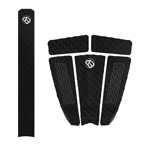 AQUBONA 5 Eva Surfboard Deck Trazione Pad per Stomp Skimboard, Surf Boards, Funboard, Fish Board (Nero-1)