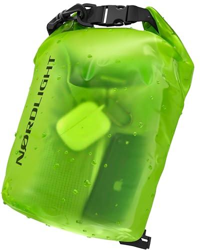 Nordlight Dry Bag Sacca Impermeabile - (2L, Verde) Zaino Impermeabile, Sacca Stagna Borsa Impermeabile con Chiusura a Rotolo - Spiaggia, Canoa, Stand Up Paddling, Immersioni